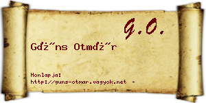 Güns Otmár névjegykártya